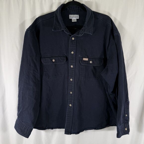 Carhartt Other - Carhartt Denim Jacket Men's 2XL Blue Button Up Long Sleeve 100% Cotton